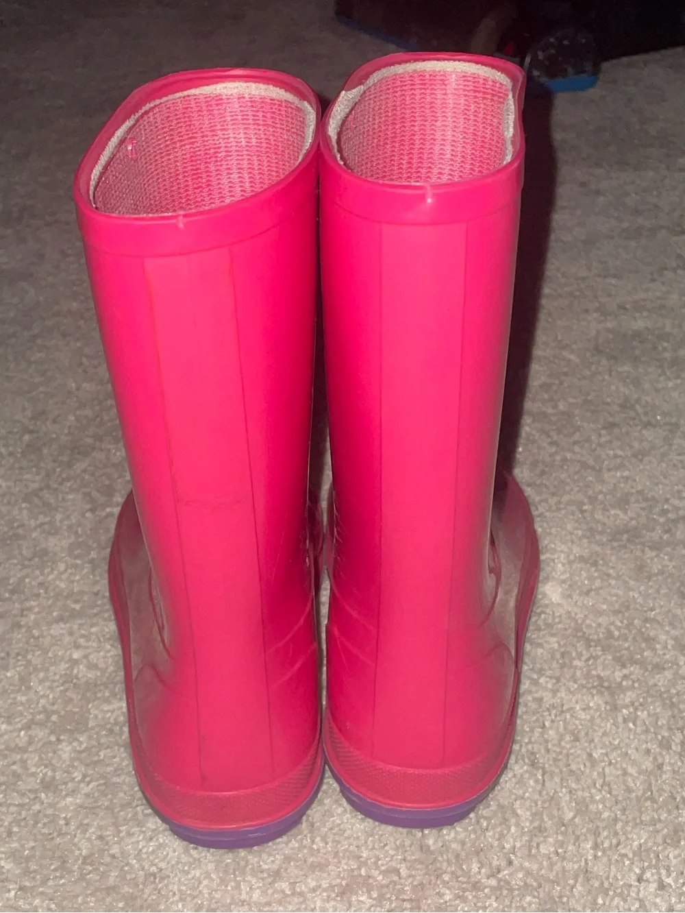 Kids Waterproof Rain Boots in Bright Pink